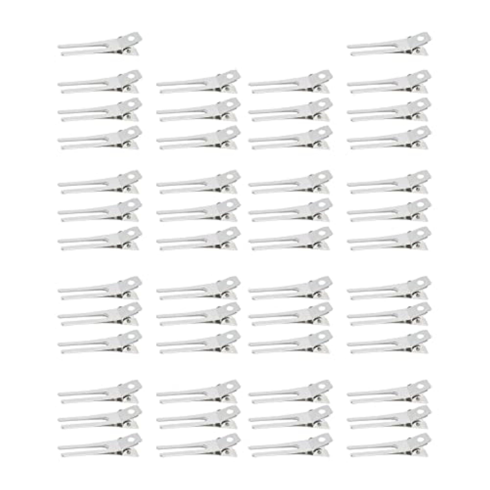 3x50x Hair Clips Clamps, Iron Double Prong Pins for Styling
